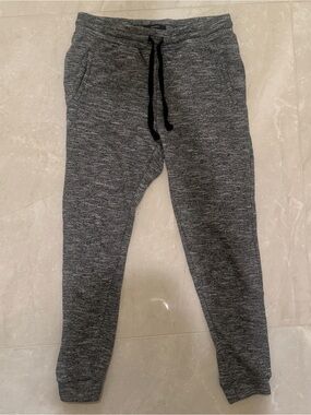 Vintage Forever 21 Black and Heather Gray Knit Sweatpants